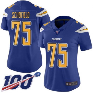 Los Angeles Chargers NFL Football Michael Schofield Electric Blue Jersey Women Limited  #75 100th Season Rush Vapor Untouchable->los angeles chargers->NFL Jersey